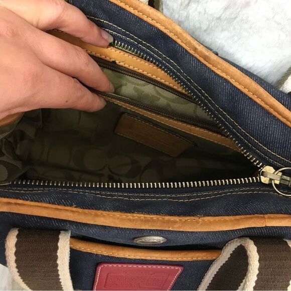 Coach Y2K Small Hampton Shoulder Denim Weekend Tote Bag # 7543 - Picture 11 of 16